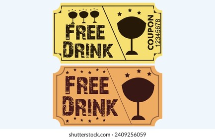 free drink ,drink ticket, label vector