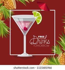 free drinks tomorrow label
