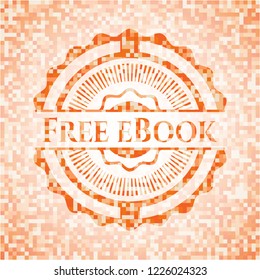 Free eBook abstract orange mosaic emblem with background