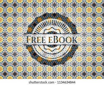 Free eBook arabesque style badge. arabic decoration.