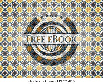 Free eBook arabic emblem background. Arabesque decoration.