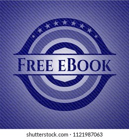 Free eBook emblem with denim texture