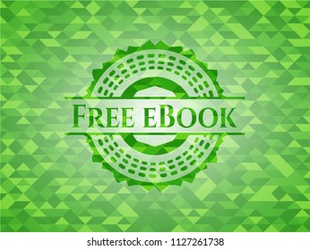 Free eBook green emblem with triangle mosaic background
