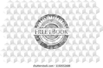 Free eBook grey emblem with geometric cube white background