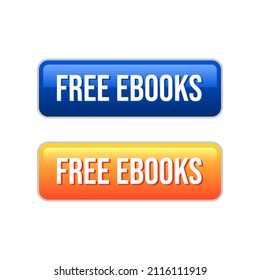 Free EBooks Glossy Buttons Web Banner Icon Label Design Vector