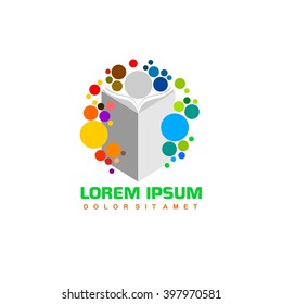 Free education end book logo concept