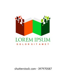 Free education end book logo concept