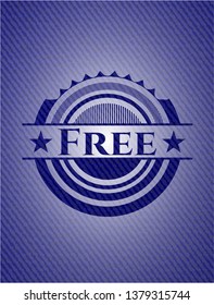 Free emblem with denim high quality background