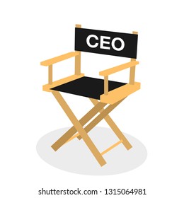 Free, Empty And Vacant Chair For CEO And Chief Executive Officer - Furniture For Director And Leading Manager Of Company, Firm And Business. Vector Illustration.i