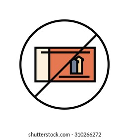 Free entrance to the exhibition or presentation. Illustration of money euro linear Icon