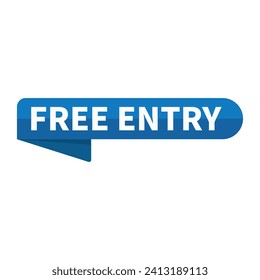 Free Entry Blue Rectangle Ribbon Rounded Shape For Promotion Business Marketing Information Social Media Announcement
