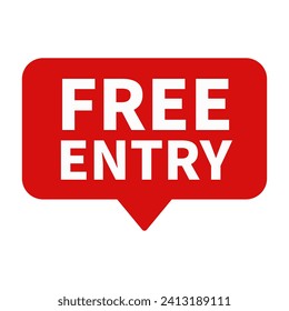 Free Entry Red Rectangle Shape For Promotion Business Marketing Information Social Media Announcement
