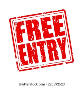 Free entry red stamp text on white