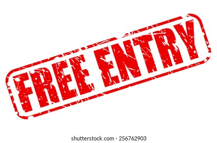 Free entry red stamp text on white