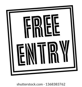 FREE ENTRY stamp on white