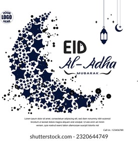 Free EPS eid al adha mubarak festival islámico modelo de banner de medios sociales