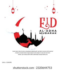 Free EPS eid al adha mubarak islamic festival social media banner  template