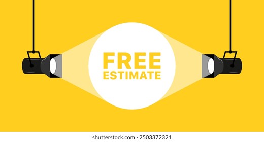 Free estimate message icon. Spotlight illustration. Flat style. Vector illustration.