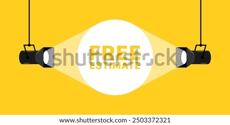 Free estimate message icon. Spotlight illustration. Flat style. Vector illustration.
