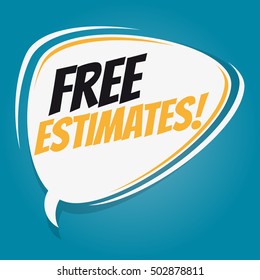 free estimates retro speech balloon