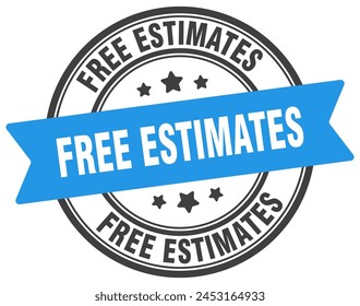 free estimates stamp. free estimates round sign. label on transparent background