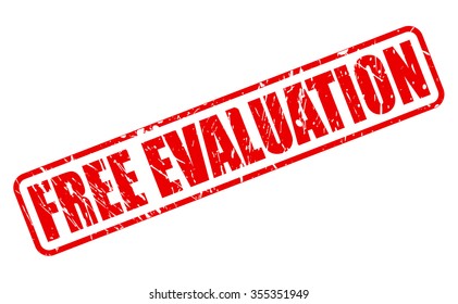 FREE EVALUATION red stamp text on white