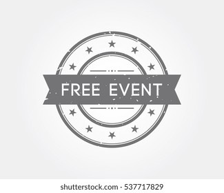 free event. gray stamp sign