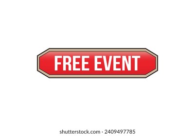Free event red ribbon label banner.