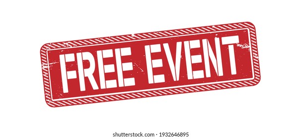 FREE EVENT Red Stamp Text On White