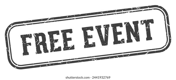 free event stamp. free event rectangular stamp isolated on white background