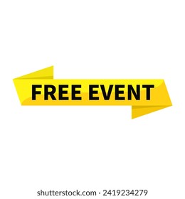 Free Event Text In Yellow Ribbon Rectangle Shape For Sale Promotion Business Marketing Social Media Information
