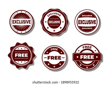 Free and Exclusive Stamp Vector Set Over a White Background