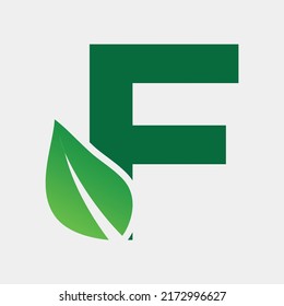 Free F Letter Nature App Icon Logo Desgin Vector Shape Design Organic Leaf Green Gradient Color