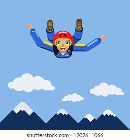 Free Fall Young Skydiver Sky Stock Vector (Royalty Free) 1202611066 ...