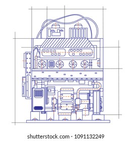 free fantasy drawing of a refrigerating machine