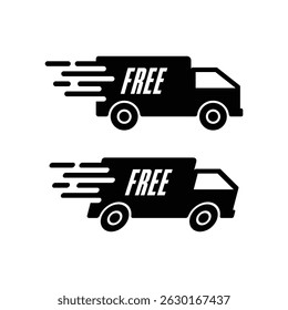 free fast delivery service shipping truck icon vector design template