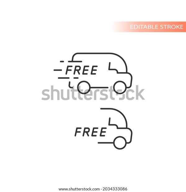 Free and fast delivery van line vector icon.\
Shipping truck symbol.
