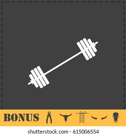 Free flex gear crossbar icon flat. Simple vector symbol and bonus icon