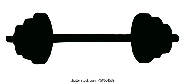 Free flex gear crossbar isolated on white background. Freehand black ink hand drawn picture sketchy in retro engraving style