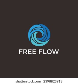 free flow circle logo design	
