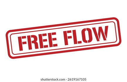 FREE FLOW red stamp text vector, rubber stamp