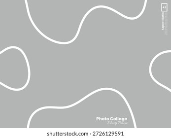 Free flowing shape photo layout for stylish horizontal visual design in 4:3