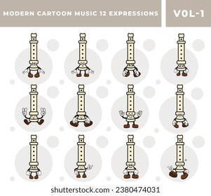 Free Flute Mascot Vector Images Set