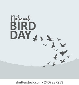 Free Flying Bird Background | National Bird Day Vector Illustration