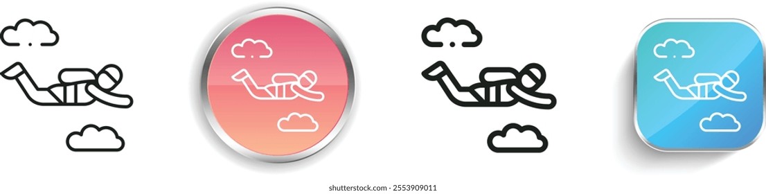 free flying icon. Thin Linear, Regular and Button Style Design Isolated On White Background