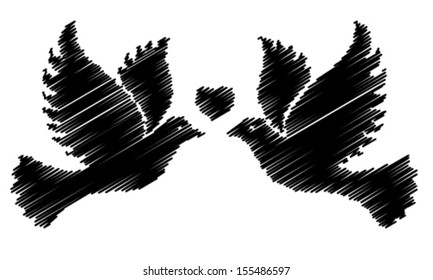 A free flying vector white dove symbol.