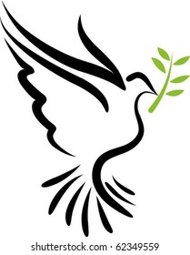A free flying vector white dove symbol