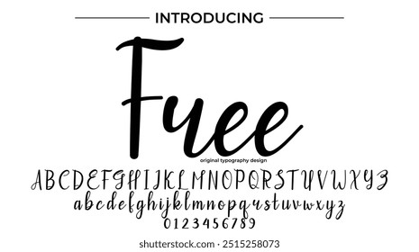 Free Font Stylish brush painted an uppercase vector letters, alphabet, typeface