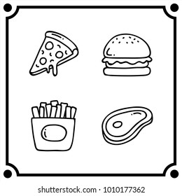 free food set icon vector