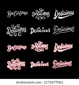 Free food vector lettering illustration logo poster brand quotes delicious design bundle